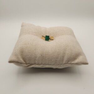 14K Gold Emerald Ring – Size 7 – 3.4g – Emerald Cut Green Stone – Fine Jewelry